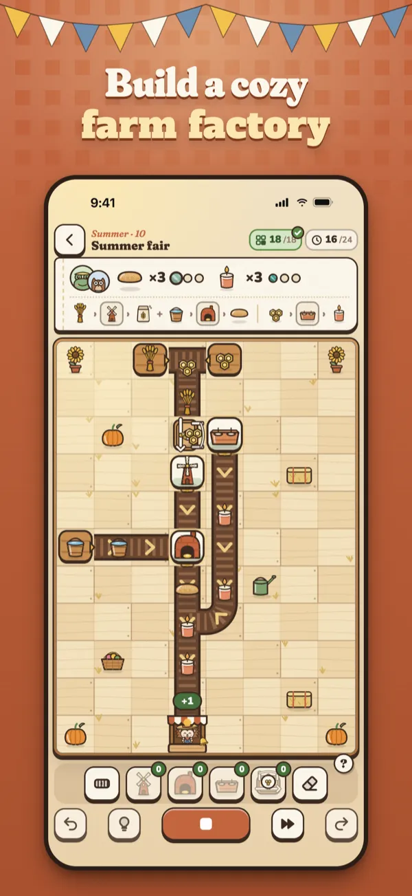 BarnWorks App Store screenshot: Build a cozy farm factory