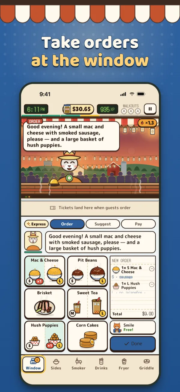 Big Tom’s App Store screenshot: Take orders at the window