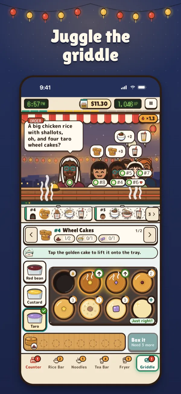 LuLu’s App Store screenshot: Juggle the griddle