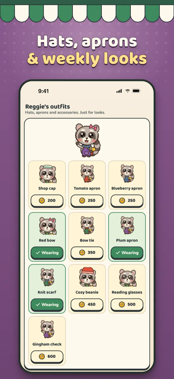 Restocked App Store screenshot: Hats, aprons and weekly looks
